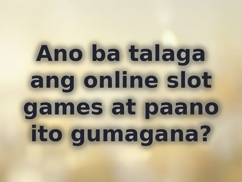 Online slots mechanism
